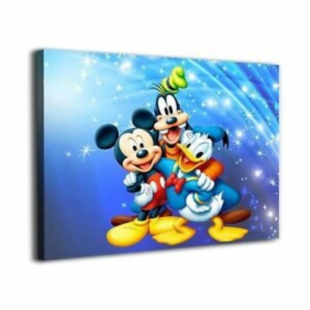 Mickey, Donald Duck and Goofy Canvas Print Wall Art